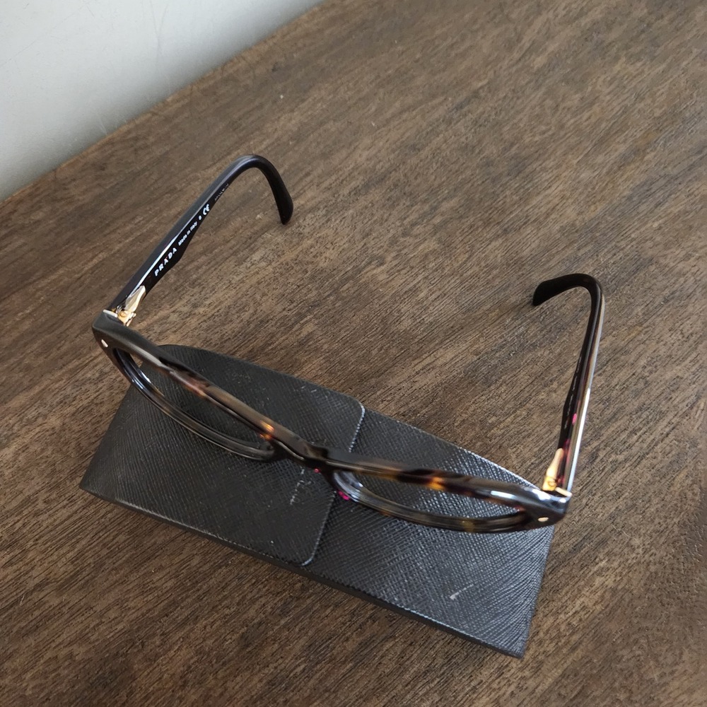 Prada Eyeglasses Womens VPR 11O Tortoise Shell Cat Eye Made in Italy Excellent
